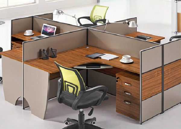 轉角工作位帶屏風-轉角屏風工作位